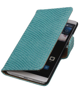 Turquoise Slang Booktype Hoesje voor Huawei Mate S Wallet Cover