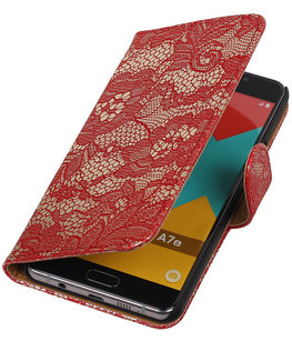 Rood Lace Booktype Hoesje voor Samsung Galaxy A7 2016 Wallet Cover Rood Lace Booktype Hoesje voor Samsung Galaxy A7 2016 Wallet Cover