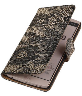 Hoesje voor LG V10 - Lace Zwart Booktype Wallet Hoesje voor LG V10 - Lace Zwart Booktype Wallet