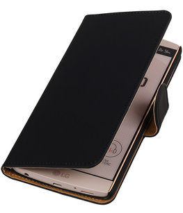 Hoesje voor LG V10 - Effen Zwart Booktype Wallet Hoesje voor LG V10 - Effen Zwart Booktype Wallet