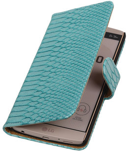 Hoesje voor LG V10 - Slang Turquoise Bookstyle Wallet Hoesje voor LG V10 - Slang Turquoise Bookstyle Wallet