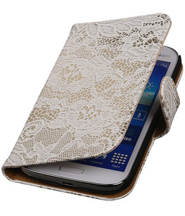 Lace Wit Hoesje voor Samsung Galaxy Grand Neo Book/Wallet Case