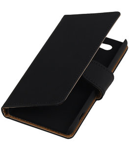 Hoesje voor Sony Xperia Z4 Compact Effen Bookstyle Wallet Zwart
