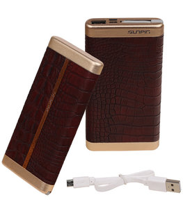 Donker Bruin Krokodil SunPin Powerbank 10000 mAh iPhone/iPad Oplader Donker Bruin Krokodil SunPin Powerbank 10000 mAh iPhone/iPad Oplader