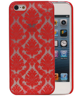 Hoesje voor Apple iPhone 5/5S - Brocant Hardcase Rood Hoesje voor Apple iPhone 5/5S - Brocant Hardcase Rood