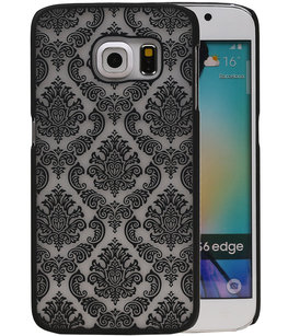 Hoesje voor Samsung Galaxy S6 Edge - Brocant Hardcase Zwart Hoesje voor Samsung Galaxy S6 Edge - Brocant Hardcase Zwart