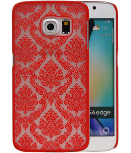 Hoesje voor Samsung Galaxy S6 Edge - Brocant Hardcase Rood Hoesje voor Samsung Galaxy S6 Edge - Brocant Hardcase Rood