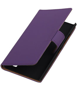 Hoesje voor Nokia Lumia 735 Effen Booktype Wallet Paars