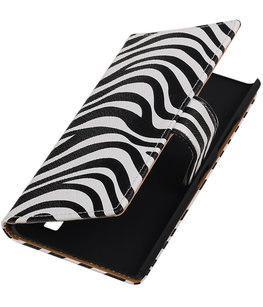 Hoesje voor Nokia Lumia 735 Zebra Booktype Wallet