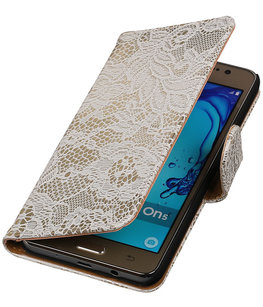 Hoesje voor Samsung Galaxy On5 - J5 Prime Lace Wit Booktype Wallet Hoesje voor Samsung Galaxy On5 - J5 Prime Lace Wit Booktype Wallet
