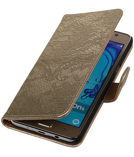 Hoesje voor Samsung Galaxy On5 - J5 Prime Lace Goud Booktype Wallet Hoesje voor Samsung Galaxy On5 - J5 Prime Lace Goud Booktype Wallet