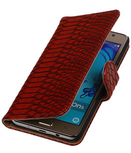 Hoesje voor Samsung Galaxy On5 - Slang Rood Booktype Wallet