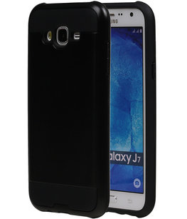 Zwart BestCases Tough Armor TPU back cover voor Hoesje voor Samsung Galaxy J7 2015