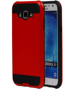Rood BestCases Tough Armor TPU back cover voor Hoesje voor Samsung Galaxy J7 2015