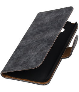 Grijs Mini Slang booktype cover voor Hoesje voor LG G5 Grijs Mini Slang booktype cover voor Hoesje voor LG G5