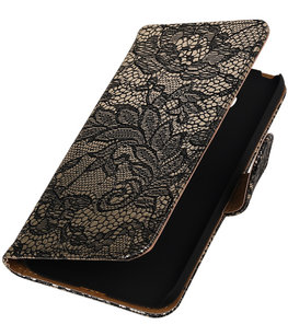 Zwart Lace booktype cover voor Hoesje voor LG G5 Zwart Lace booktype cover voor Hoesje voor LG G5