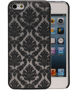 Hoesje voor Apple iPhone 5/5S - Brocant Hardcase Zwart Hoesje voor Apple iPhone 5/5S - Brocant Hardcase Zwart
