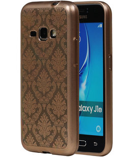 Goud Brocant TPU back case cover voor Hoesje voor Samsung Galaxy J1 (2016)