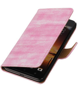 Roze Mini Slang booktype cover voor Hoesje voor HTC One X9