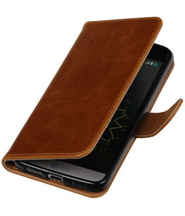 Bruin Pull-Up PU booktype wallet cover voor Hoesje voor LG G5 Bruin Pull-Up PU booktype wallet cover voor Hoesje voor LG G5