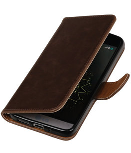 Mocca Pull-Up PU booktype wallet cover voor Hoesje voor LG G5 Mocca Pull-Up PU booktype wallet cover voor Hoesje voor LG G5
