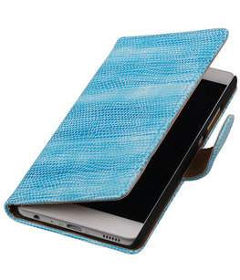 Turquoise Mini Slang booktype cover voor Hoesje voor Huawei P9 Turquoise Mini Slang booktype cover voor Hoesje voor Huawei P9