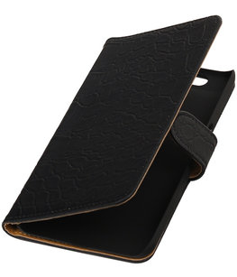 Hoesje voor Huawei Nexus 6P - Croco Zwart Booktype Wallet Hoesje voor Huawei Nexus 6P - Croco Zwart Booktype Wallet