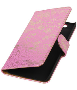 Hoesje voor Huawei Nexus 6P - Lace Roze Booktype Wallet Hoesje voor Huawei Nexus 6P - Lace Roze Booktype Wallet