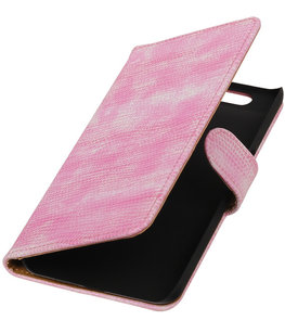 Hoesje voor Huawei Nexus 6P - Mini Slang Roze Booktype Wallet Hoesje voor Huawei Nexus 6P - Mini Slang Roze Booktype Wallet