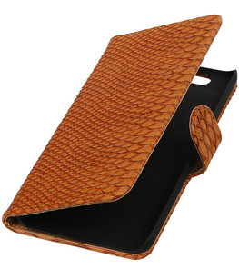 Hoesje voor Huawei Nexus 6P - Slang Bruin Bookstyle Wallet Hoesje voor Huawei Nexus 6P - Slang Bruin Bookstyle Wallet