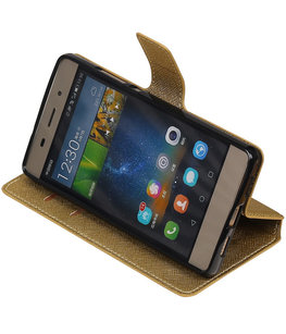 Goud Hoesje voor Huawei P8 Lite TPU wallet case booktype HM Book