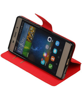 Rood Hoesje voor Huawei P8 Lite TPU wallet case booktype HM Book