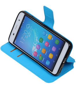Blauw Hoesje voor Huawei Honor Y6 / 4A TPU wallet case booktype HM Book Blauw Hoesje voor Huawei Honor Y6 / 4A TPU wallet case booktype HM Book