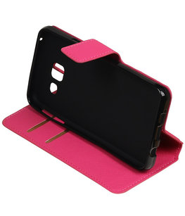 Roze Hoesje voor Samsung Galaxy A3 2016 TPU wallet case booktype HM Book Roze Hoesje voor Samsung Galaxy A3 2016 TPU wallet case booktype HM Book