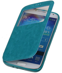 Polar View Map Case Turquoise Hoesje voor Samsung Galaxy S3 Mini I8190 TPU Bookcover