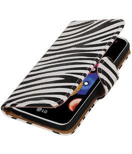 Zebra booktype cover voor Hoesje voor LG K4