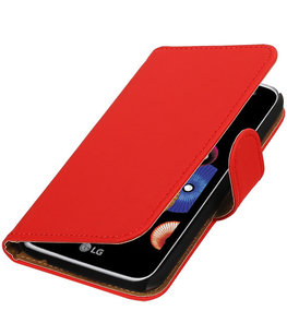 Rood Effen booktype cover voor Hoesje voor LG K4