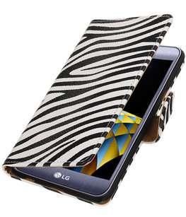 Zebra booktype wallet cover voor Hoesje voor LG X Cam Zebra booktype wallet cover voor Hoesje voor LG X Cam