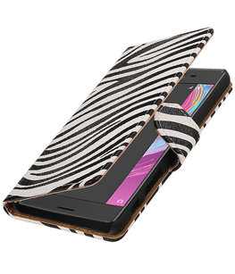 Zebra booktype cover voor Hoesje voor Sony Xperia X Performance