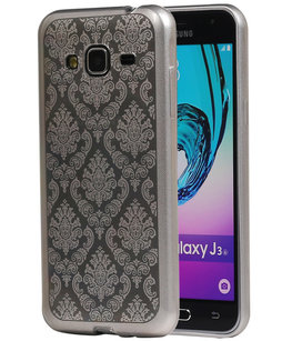 Zilver Brocant TPU back case cover voor Hoesje voor Samsung Galaxy J3 Zilver Brocant TPU back case cover voor Hoesje voor Samsung Galaxy J3