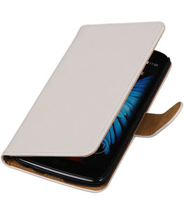 Wit Effen booktype wallet cover voor Hoesje voor LG K8 Wit Effen booktype wallet cover voor Hoesje voor LG K8