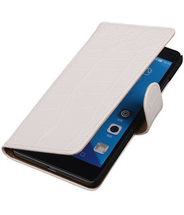 Hoesje voor Huawei Honor 7 Croco Bookstyle Wallet Wit Hoesje voor Huawei Honor 7 Croco Bookstyle Wallet Wit