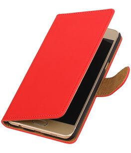 Rood Effen booktype wallet cover voor Hoesje voor Samsung Galaxy C5
