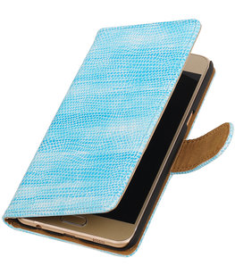 Turquoise Mini Slang booktype wallet cover voor Hoesje voor Samsung Galaxy C5