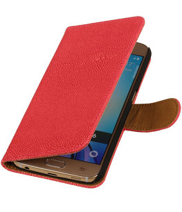 Roze Ribbel booktype wallet cover voor Hoesje voor Huawei Ascend G6