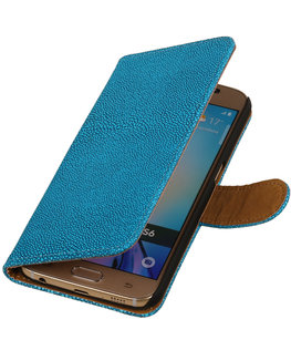 Blauw Ribbel booktype wallet cover voor Hoesje voor Huawei Ascend G510