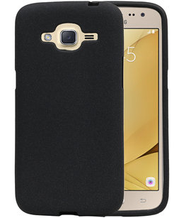 Zwart Zand TPU back case cover voor Hoesje voor Samsung Galaxy J2 2016