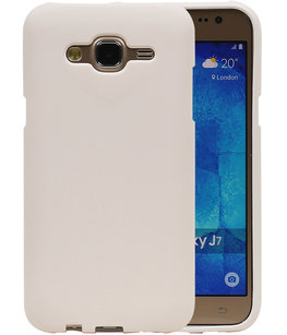 Wit Zand TPU back case cover voor Hoesje voor Samsung Galaxy J7 2015