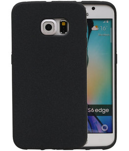 Zwart Zand TPU back case cover voor Hoesje voor Samsung Galaxy S6 Edge Zwart Zand TPU back case cover voor Hoesje voor Samsung Galaxy S6 Edge