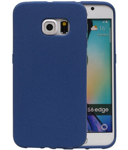 Blauw Zand TPU back case cover voor Hoesje voor Samsung Galaxy S6 Edge Blauw Zand TPU back case cover voor Hoesje voor Samsung Galaxy S6 Edge